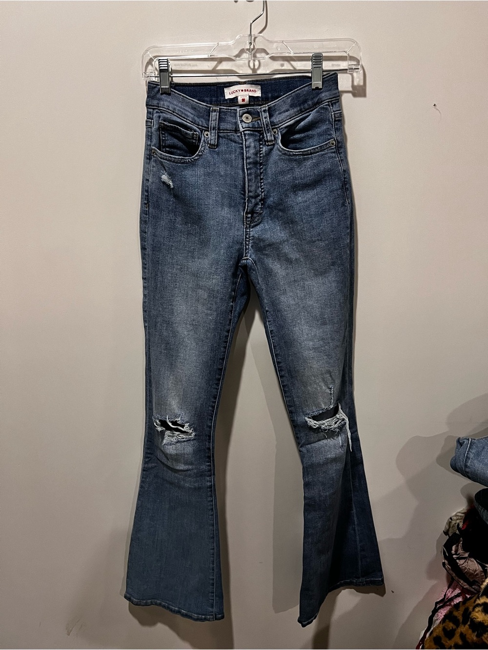 Lucky Brand Blue Distressed Flare Jeans